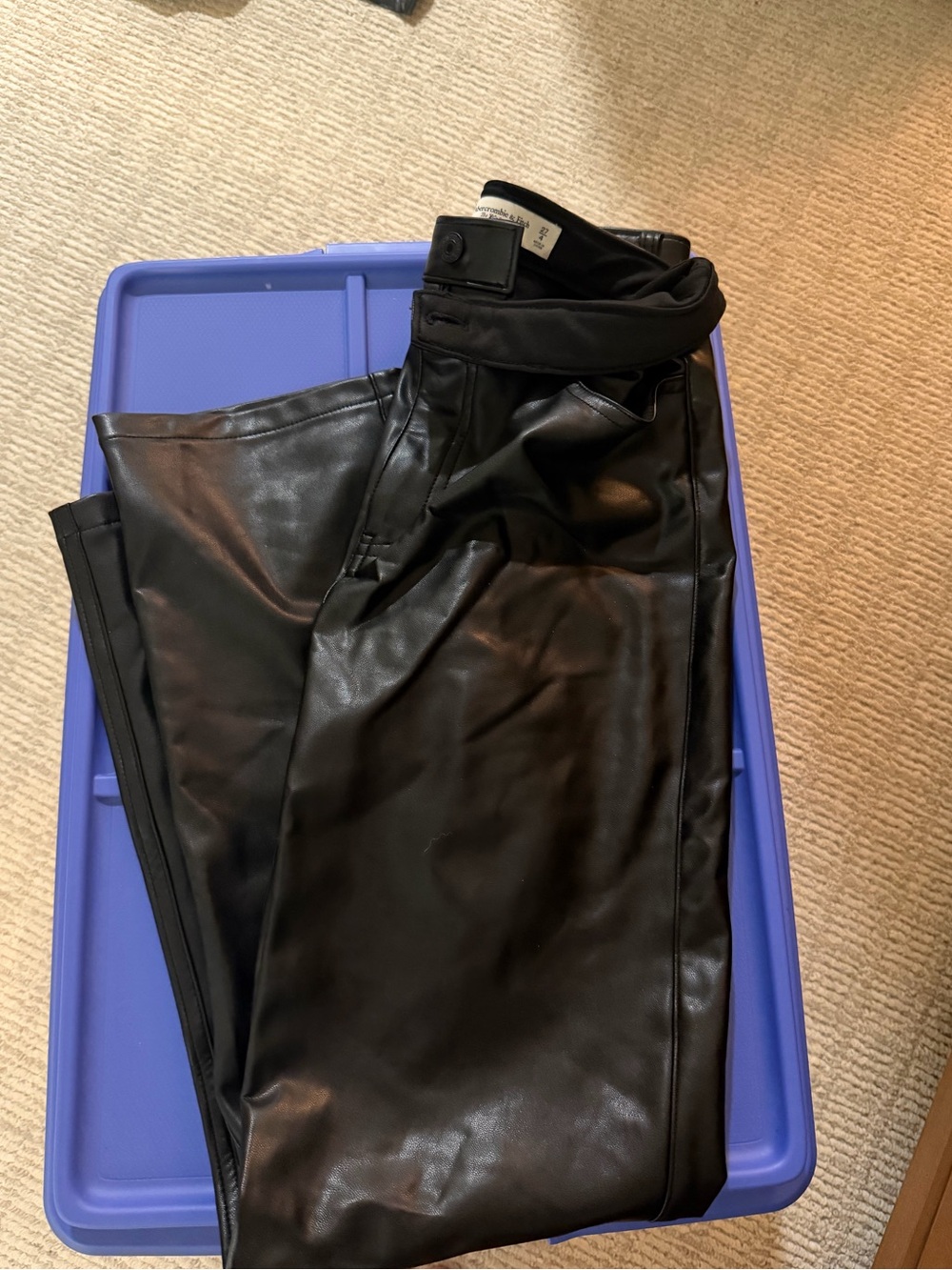 Abercrombie & Fitch Women’s Black Faux Leather Pants